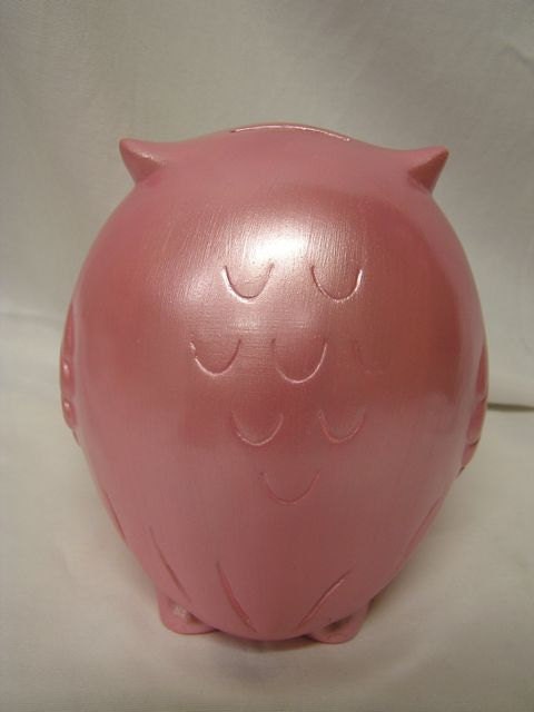 Baby Owl Bank Pearl Pink
