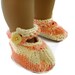 Baby Booties Mary Jane Peach and Yellow