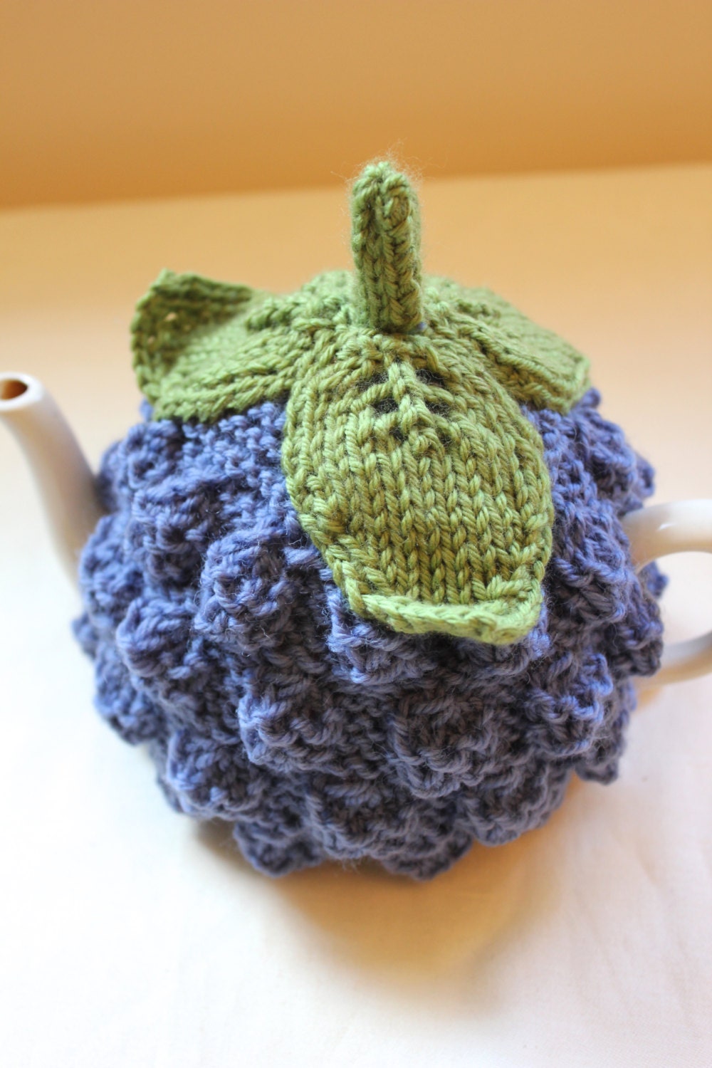 BlueBerry Tea Cosy - Pure Merino Wool - Handknitted - by Tafferty Designs - Size SMALL
