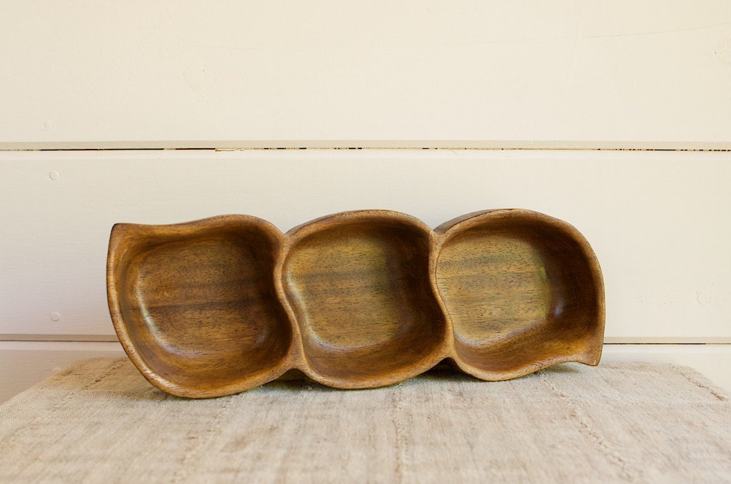 Vintage Monkey Pod Serving Bowl