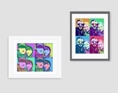 Custom couples pop art portrait - Andy Warhol style 8x10 print - wedding gift or save the date, made with your photos