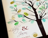 Custom Fingerprint Wedding Tree Guest Book Signature Poster or a Great Gift 13 x 19