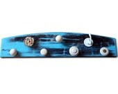Hand Painted Jewelry Hanger - Electric Blue & Black