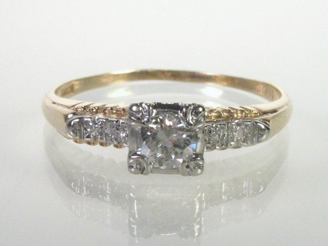 Vintage 0.17 Carat Diamond Engagement Ring