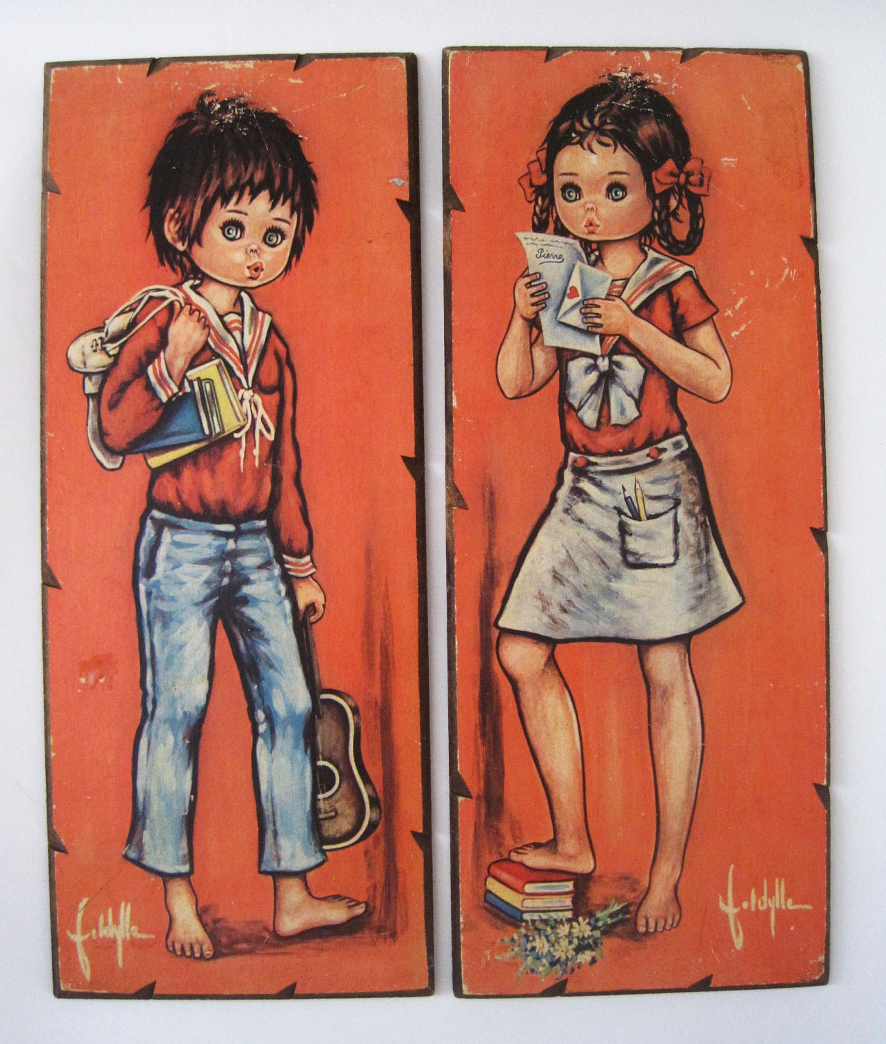 Retro Big Eyed Girl and Boy Prints