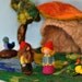 Needle felted Waldorf Forest creature playscape- Gnomes-Blue bird-needle felt by Daria Lvovsky-Made to custom order.