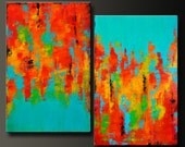Carousel 12 - Set of 2 - 20 x 30 - Abstract Acrylic Paintings - Contemporary Wall Art
