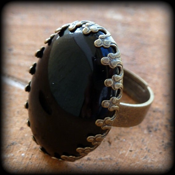Items similar to Dark Shadows BARNABAS COLLINS Ring black onyx