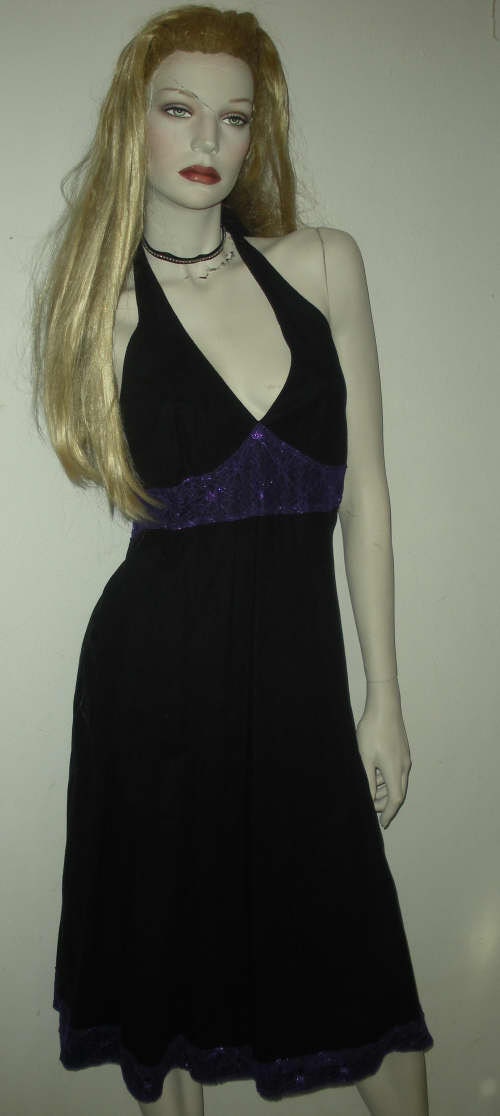 OOAK purple lace spiders halloween spooky pinup glamour rockabilly psychobilly punk gothic halter dress