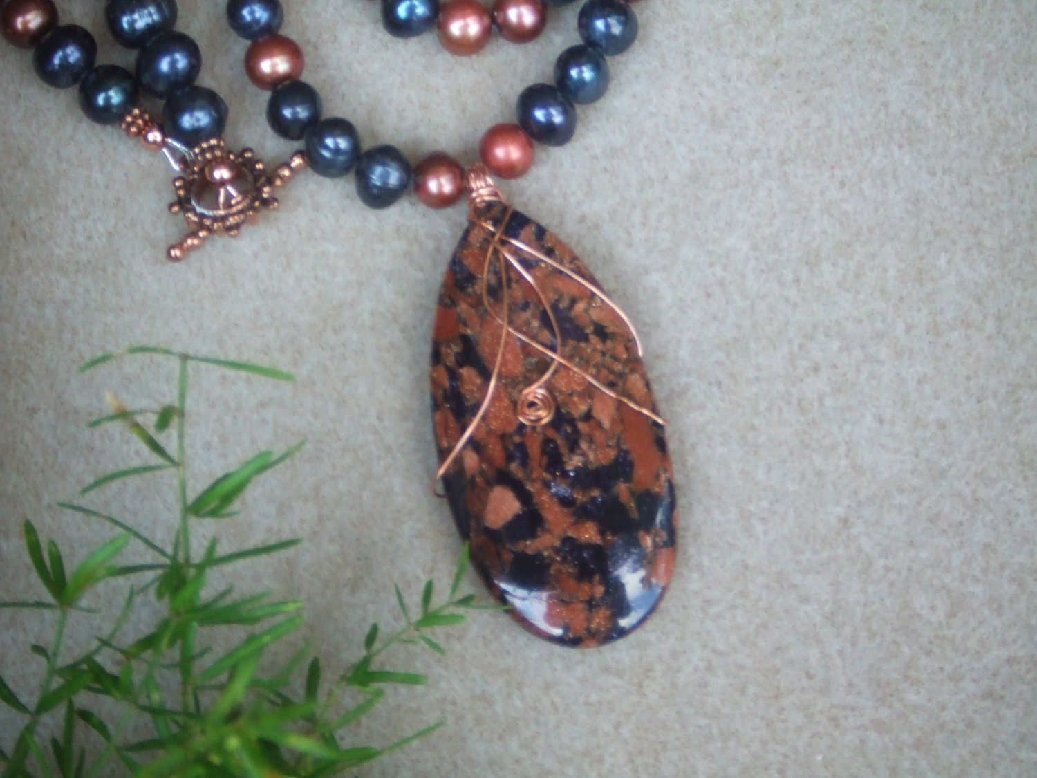 Blue and Copper Pearls