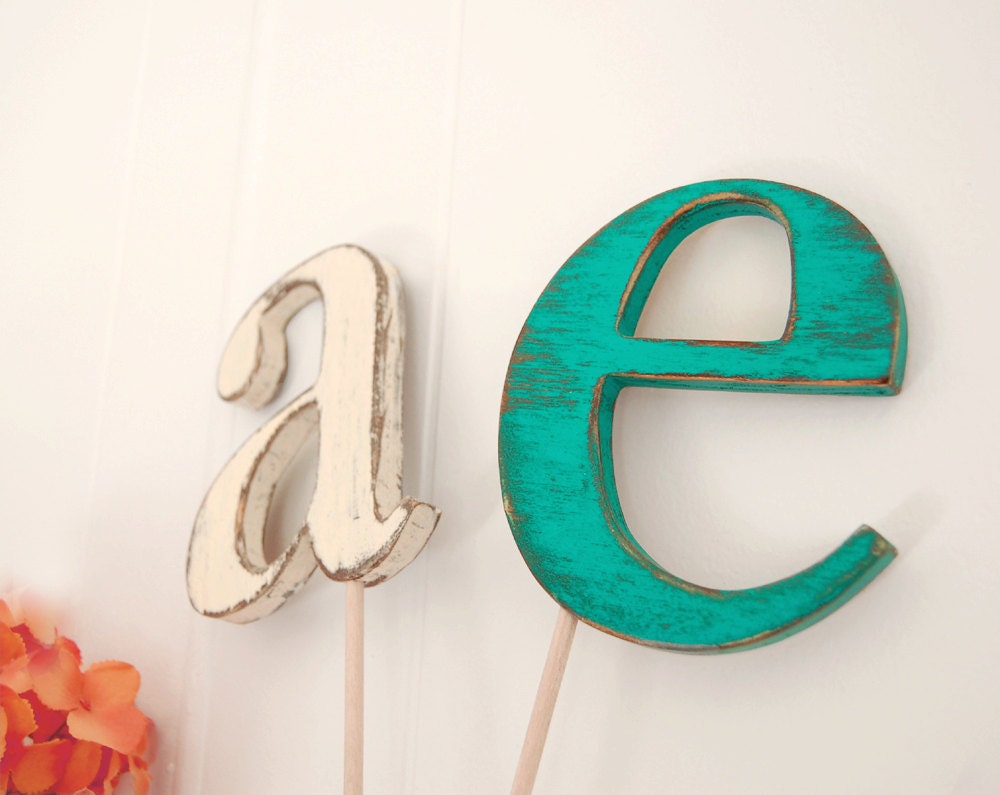 cake topper wood custom wedding wood birthday monogram rustic LETTER, NUMBER or AMPERSAND - You Choose