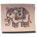 LINOCUT PRINT - ganesha elephant BLACK print on kraft 8x10