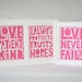 Corinthians Love is Patient Home Decor Printmaking Trio of Prints