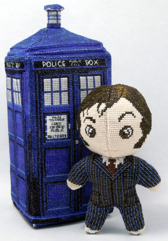 The Tenth Doctor 3D Cross Stitch Doll and Sewing Pattern PDF