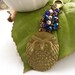 Purse bag charm owl charm crystal gemstone blue white UK seller