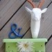 Antelope / Faux Taxidermy / Head Wall Mount / The Zalika /  WHITE / ORANGE / Home Decor. Sign / Urban Cowboy / Modern Chic /