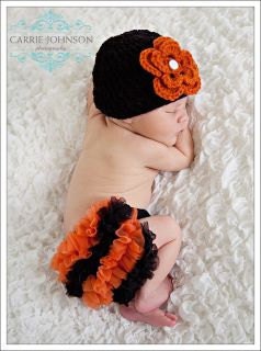 Halloween -Chiffon Ruffle Bum Bloomers Diaper cover Newborn Toddlers Photo Prop - MY2LILPIXIES