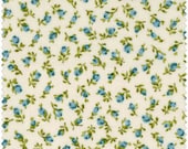 Romantic Memories Cotton Fabric Quilt Gate 8787-4B tiny blue roses on cream