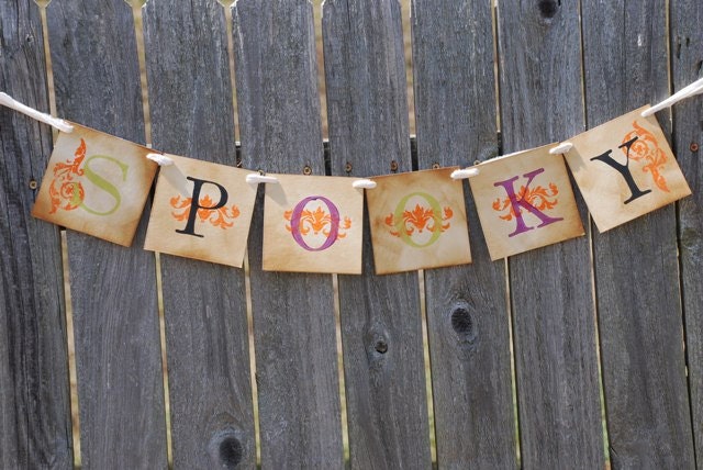 Spooky Halloween Banner - Happy Halloween - Halloween - Vintage Inspired
