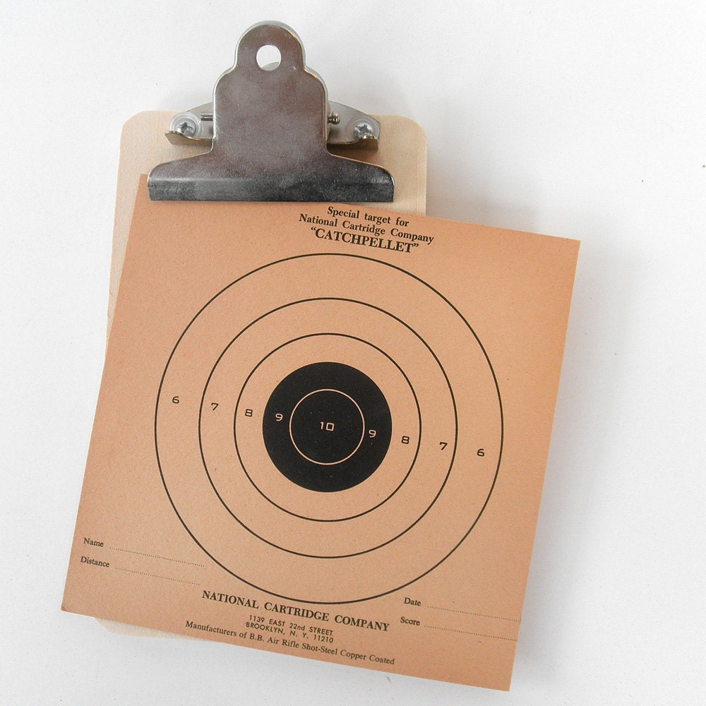 Vintage Shooting Targets, Bullseye Paper Targets, set of 10