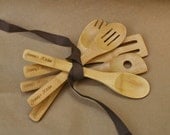 Personalized Mom (5) Custom Kitchen Wooden Spoons for Father's Day, Bamboo Cooking Utensil, Gifts for Dads, Gift for Husband