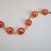 Fused Glass Bracelet, 22 Karat Gold Butterfly's on Red and Clear Glass, Gold Plated Bracelet, SRAJD