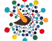 Clock Bird Print - Gentry Birds - Limited edition art print