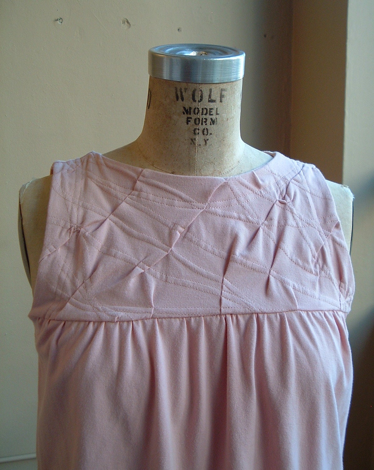 Large, Pale Pink Vest Cotton Jersey, Modern Chic