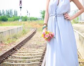 Light Grey Chiffon Maxi Dress