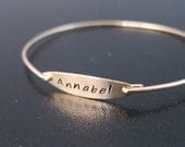 Hand Stamped Bracelet, Custom Name Bracelet, Name Bangle, Gold, Personalized Name Bracelet, Custom Name Jewelry, Stamped Name Jewelry