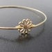 Tiny Flower Bangle Bracelet - Gold Flower Jewelry, Gold Flower Bracelet, Gold Flower Bangle Bracelet, Flower Charm Bracelet