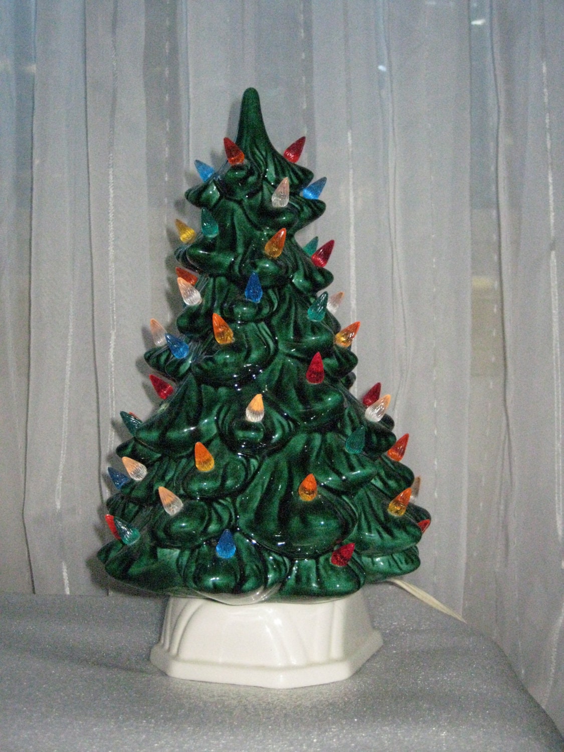 Vintage Ceramic Christmas Tree Light Up Ceramic Tree