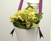 White Wedding Decor Cone in ANY Color Custom Ribbon Scheme for Ceremony Aisle, Chairs, Church Pews or Flower Girl Petal Basket