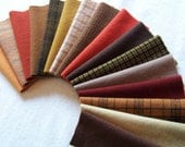 Hand Dyed Felted Wool, 6in.x 8in. - Rustic Harvest Colors - for Applique, Penny Rugs, Sewing Projects W1124