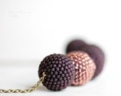 Dark Amethyst Long Necklace Beaded Beads Purple - SarahRobinL
