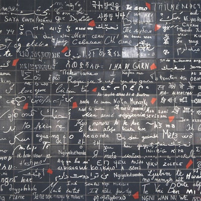 The Wall Of Love - 8x8 Fine Art Photograph - Valentine's Day Print Home Decor Paris France Montmartre Typography French Wall Art