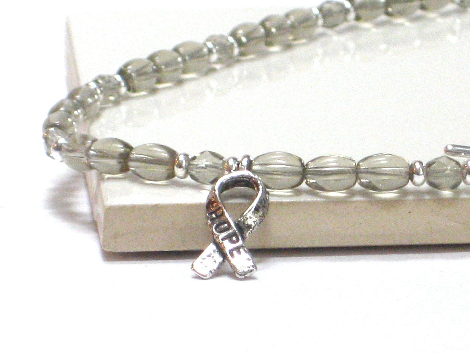 Diabetes Awareness Bracelet, JDRF, Gray Bracelet, Hope Bracelet
