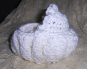 Handmade White Ruffled Crocheted Childs Purse/Doll Bassinet