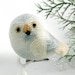 Snowy Owl Ornament White Beaded Clip On Decoration READY TO SHIP