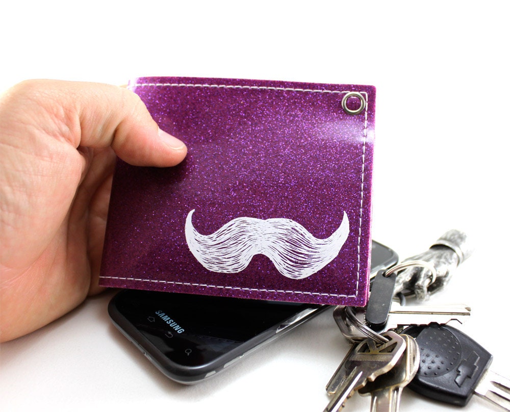 Mustache Billfold Wallet - Purple Metal Flake - This one rips