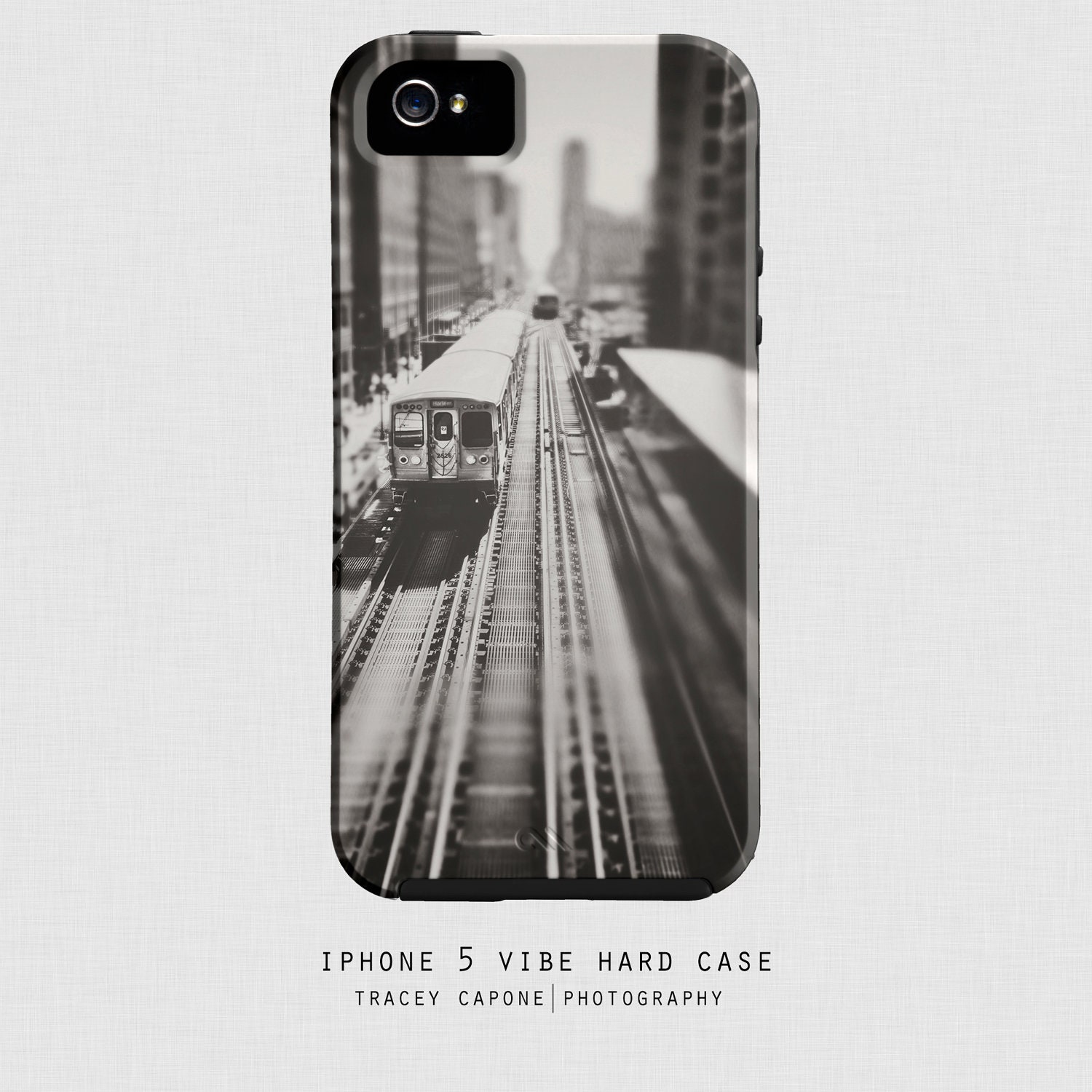 Chicago iPhone 5 case - Chicago train art, iPhone 5 case - Jackson - black and white, Chicago L iPhone 5 cover, burgundy, teal, brown