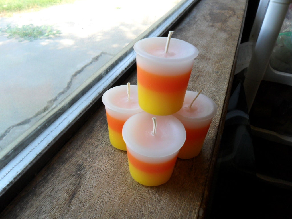 Candy corn scented, votive candle, scented candle (1)