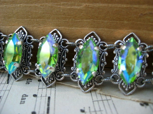Peridot Green Crystal Bracelet