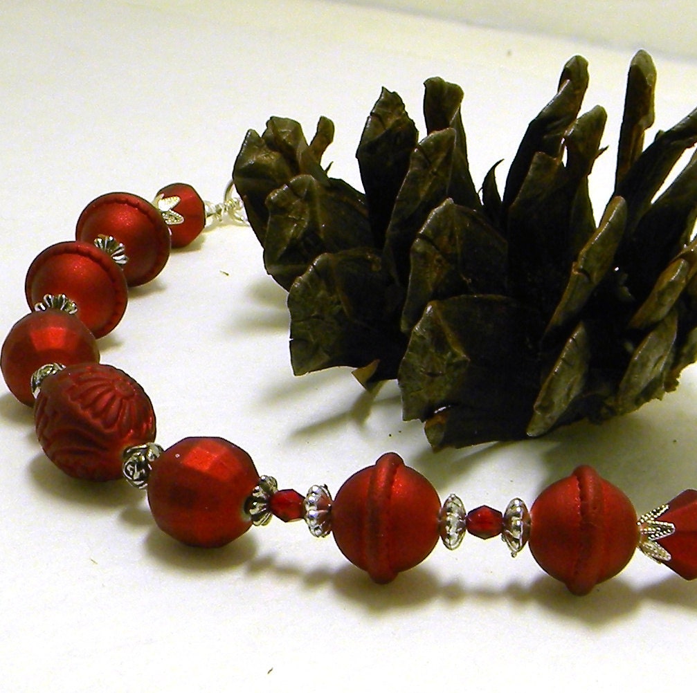 Beaded Bracelet, Red Beaded Bracelet, Fashion Bracelet, Women's Bracelet, Ankle Bracelet, Red Ankle Bracelet