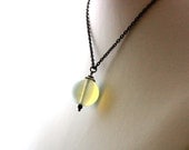Full Moon Glass Bead Necklace : Creamy Milky White