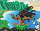 Aloha Spirit, ORIGINAL OOAK Polymer Clay Art by ClayCatShop