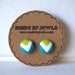 Neon Waves Fabric Covered Button Earrings