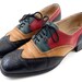 Vintage Coralie Paris 4 Tone Lace Up Oxfords Womens size 7.5 8 Made in Italy