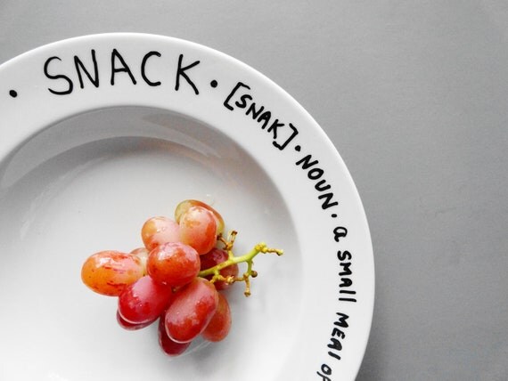 Porcelain Word Bowl Snack Definition Hand by NestHavenStudio