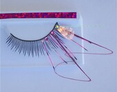 Little Neon Dragonfly Pink and Black Feather Kawaii Eyelashes